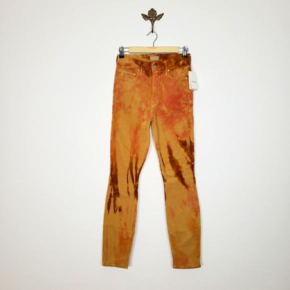 MOTHER Pants - Mother Denim High Waisted Looked Corduroy Tie Dye Sz 24